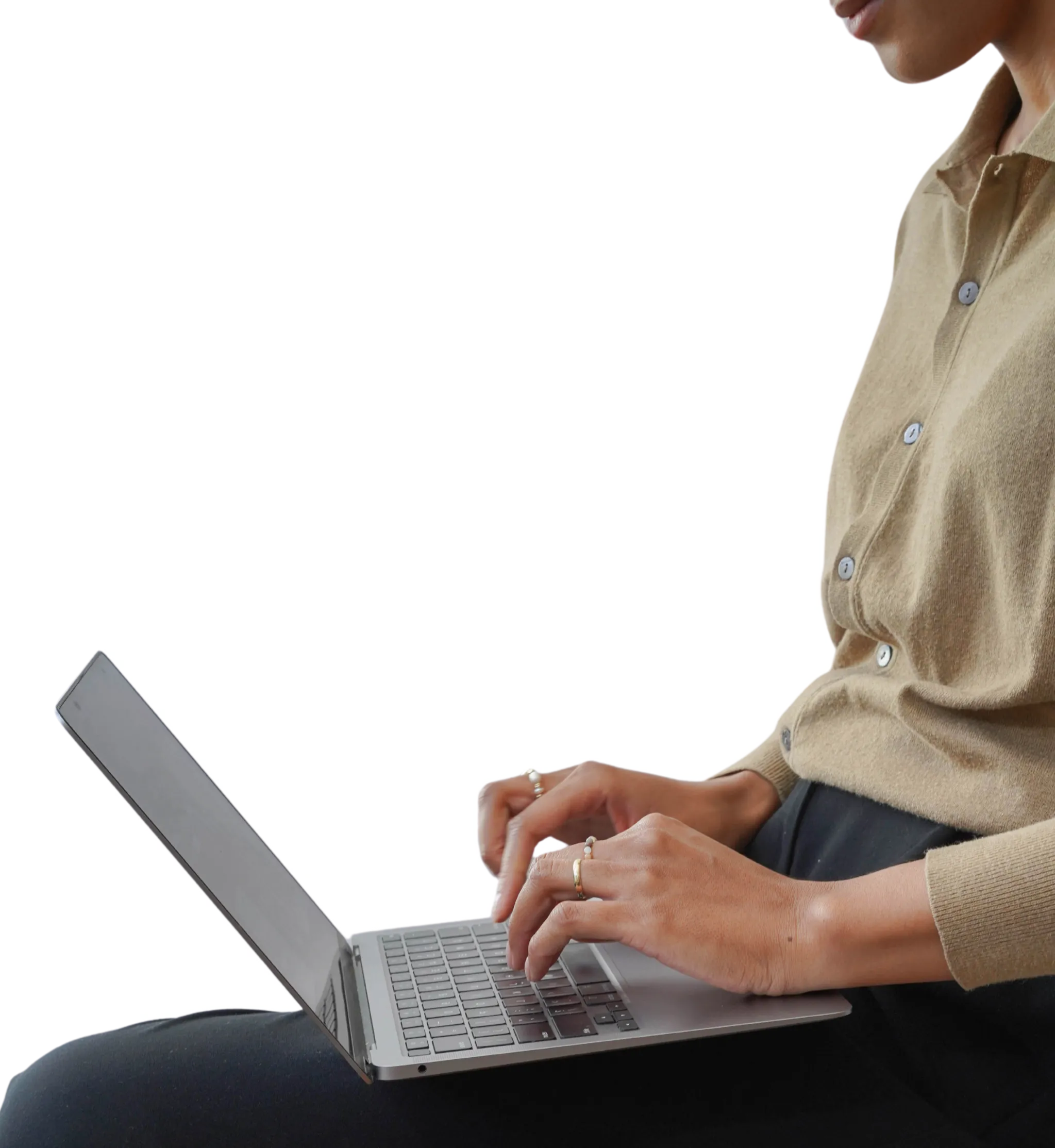 Professional woman working on laptop